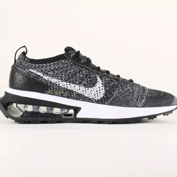 Womens 9 Nike Air Max Flyknit Racer Running Shoes DM9073-001 Black / White - Picture 2 of 16